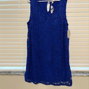 Chic Royal Blue Lace Dress